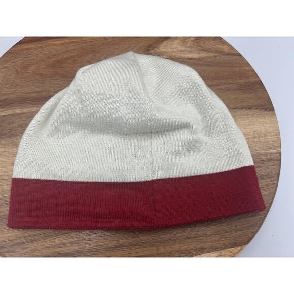 Patagonia Hat Beanie Fitted Mens One Size Red White California Bear Flag Knit - Picture 4 of 6